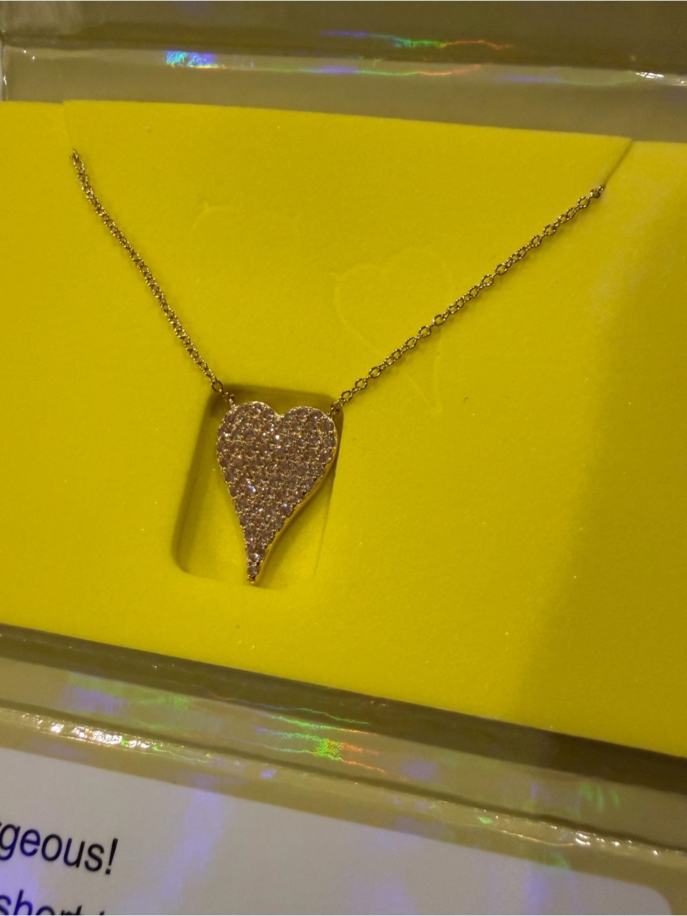 Diamonique x Jennifer Miller Signature Heart Necklace Rhinestone Rose Gold Gift - Picture 2 of 4